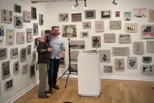 Frontline Paper - Co-Founders Eli Wright and Dave Keefe at 10 Year Anniversary Exhibition